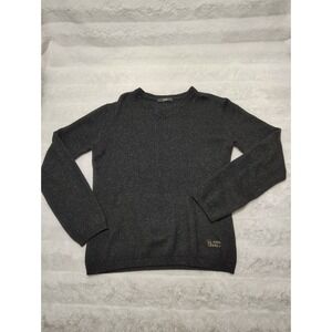 Cavalli Class Pullover Sweater Black Sparkle/Metallic Knit V Neck Women's S